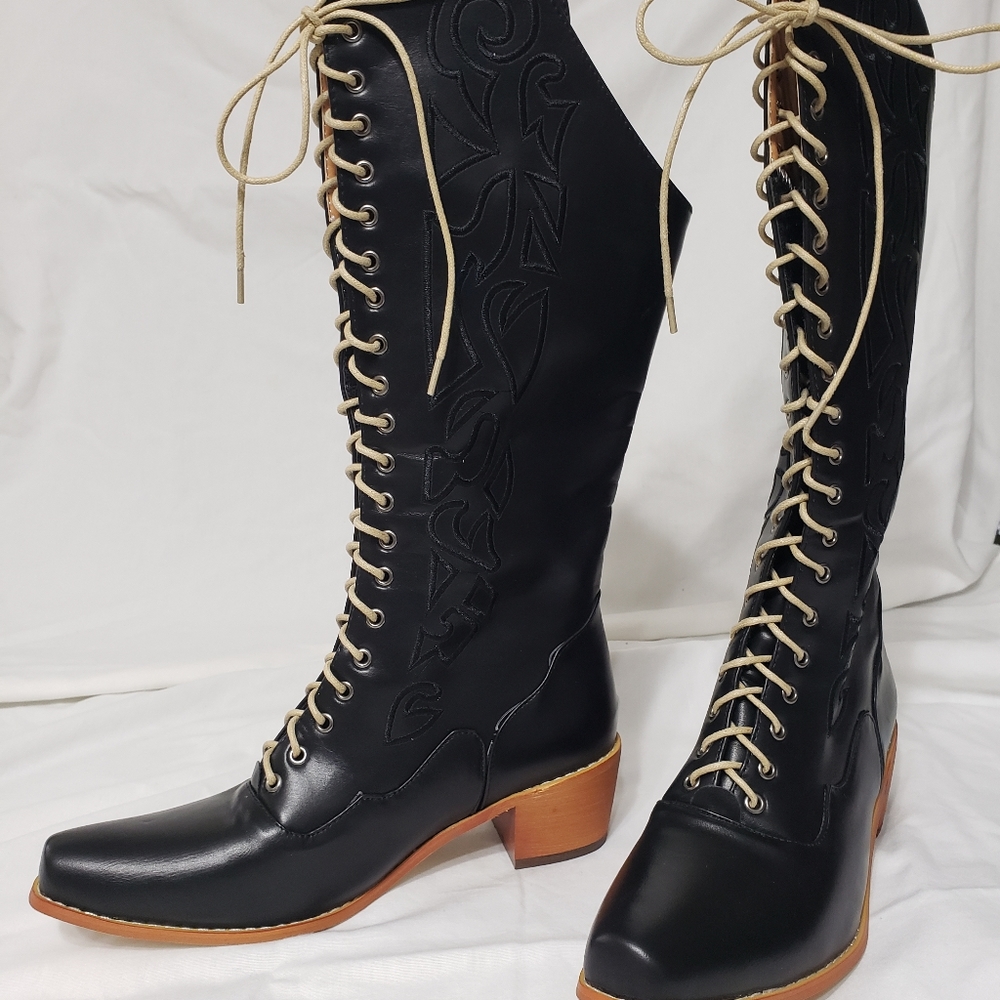Black Lace up Boots